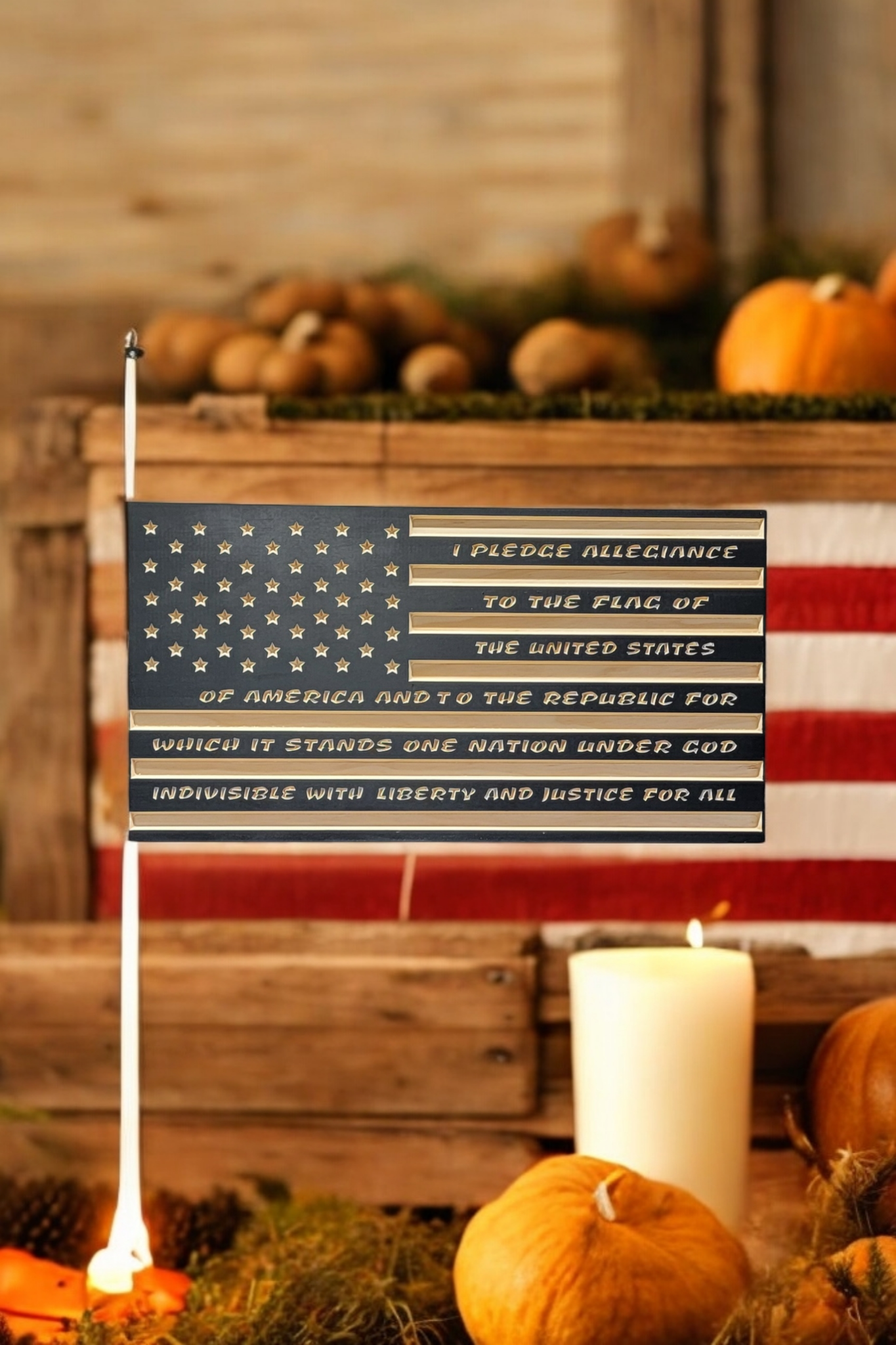 American Wooden Flag ~ Engraved Rustic American Flag ~ Gift for Him ~ Wedding Gift ~ Retirement Gift ~ Garage Wall Art ~ Porch Decor ~ Patriotic Decor ~ 5th Anniversary Gift ~ Man Cave